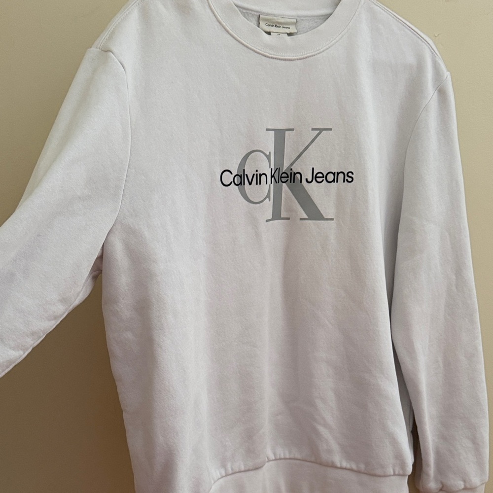 Calvin Klein White Logo Sweatshirt